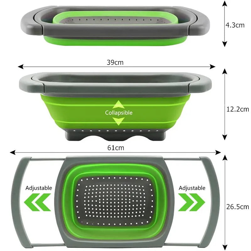 Collapsible Colander with Extendable Handles Colander Strainer over the Sink Vegetable Fruit Colanders Strainers JT40