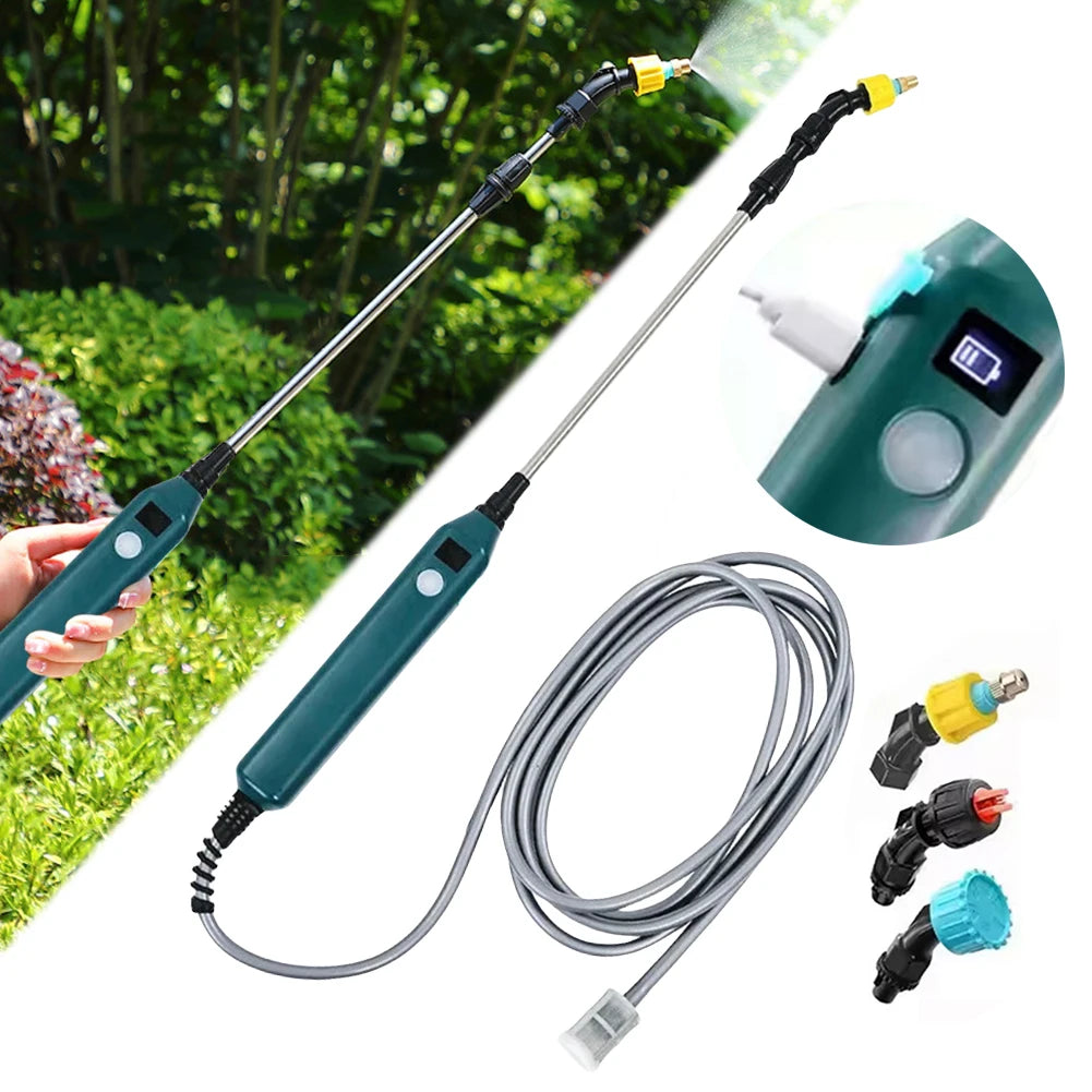 Electric Sprayer Telescopic Wand Rechargeable Portable Spray Wand Electric Watering Handle Irrigation Tool for Lawn and Garden