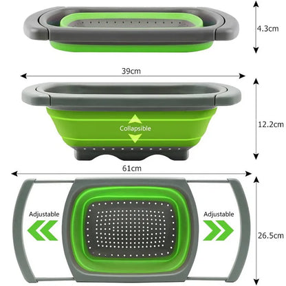 Collapsible Colander with Extendable Handles Colander Strainer over the Sink Vegetable Fruit Colanders Strainers JT40