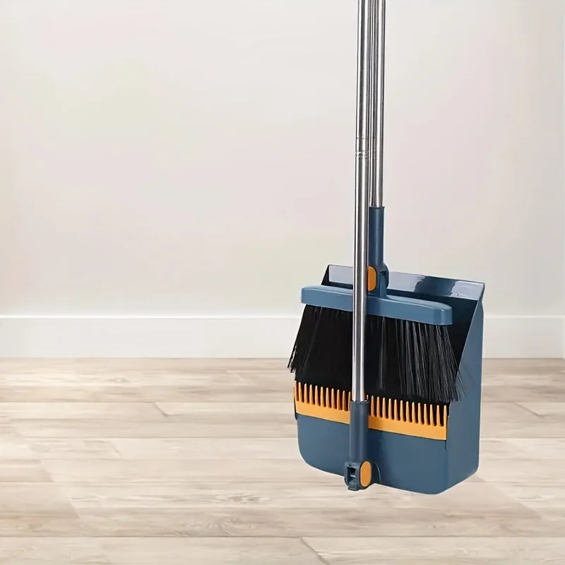 1 Set Household Broom and Dustpan Set Durable Sweeping Broom and Dustpan with Long Handle for Home Office School Dorm