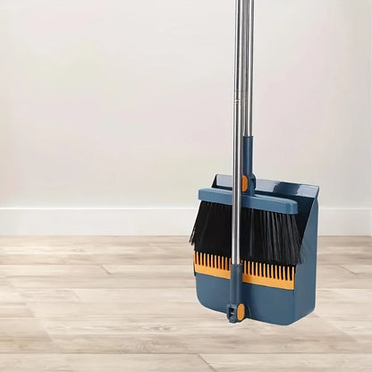 1 Set Household Broom and Dustpan Set Durable Sweeping Broom and Dustpan with Long Handle for Home Office School Dorm
