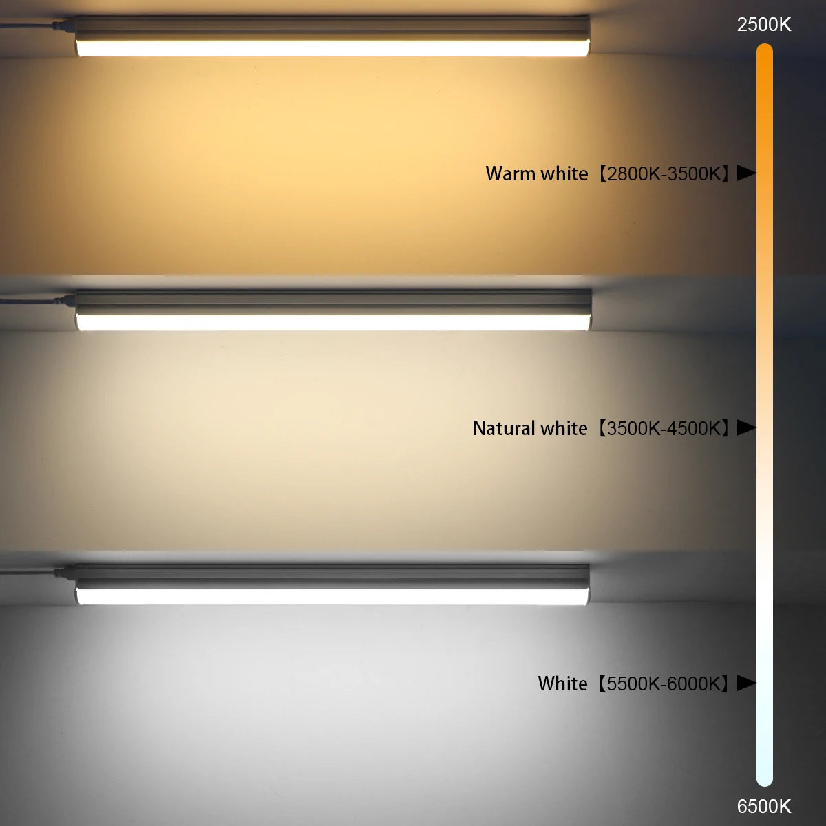 50Cm Led Lights Kitchen under Cabinet Lamp 220V 15W Led Tube with 1.2M EU Plug Switch Power Cable for Home Bedroom Indoor Lamps