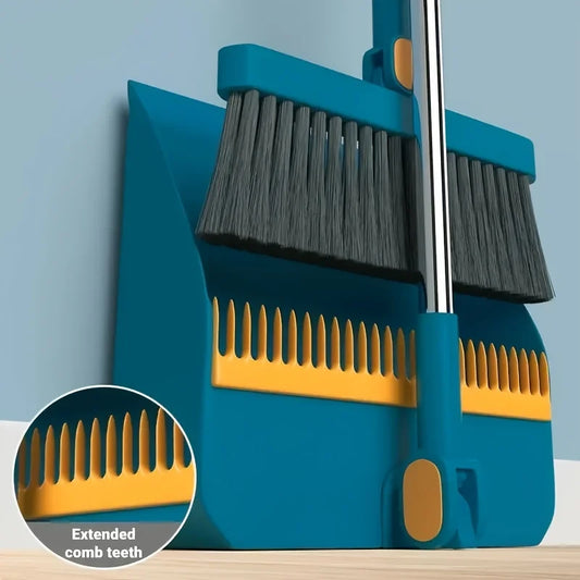 1 Set Household Broom and Dustpan Set Durable Sweeping Broom and Dustpan with Long Handle for Home Office School Dorm