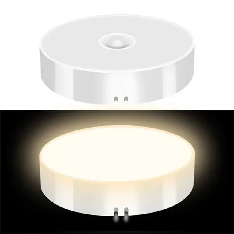 PIR Motion Sensor LED Night Bedroom Light Rechargeable Bedside Home Lamp Stairs Kitchen Can Be Used USB Wireless Closet Light