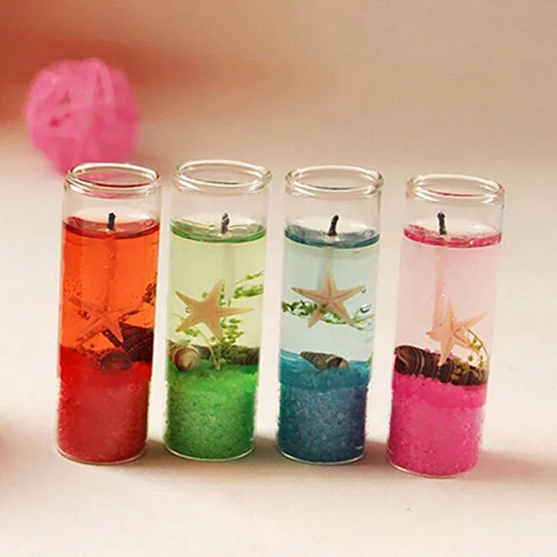 1Pc Aromatherapy Smokeless Small Candles Ocean Shells Valentines Scented Jelly Candle Romantic Decoration Candle Home Decor Gift