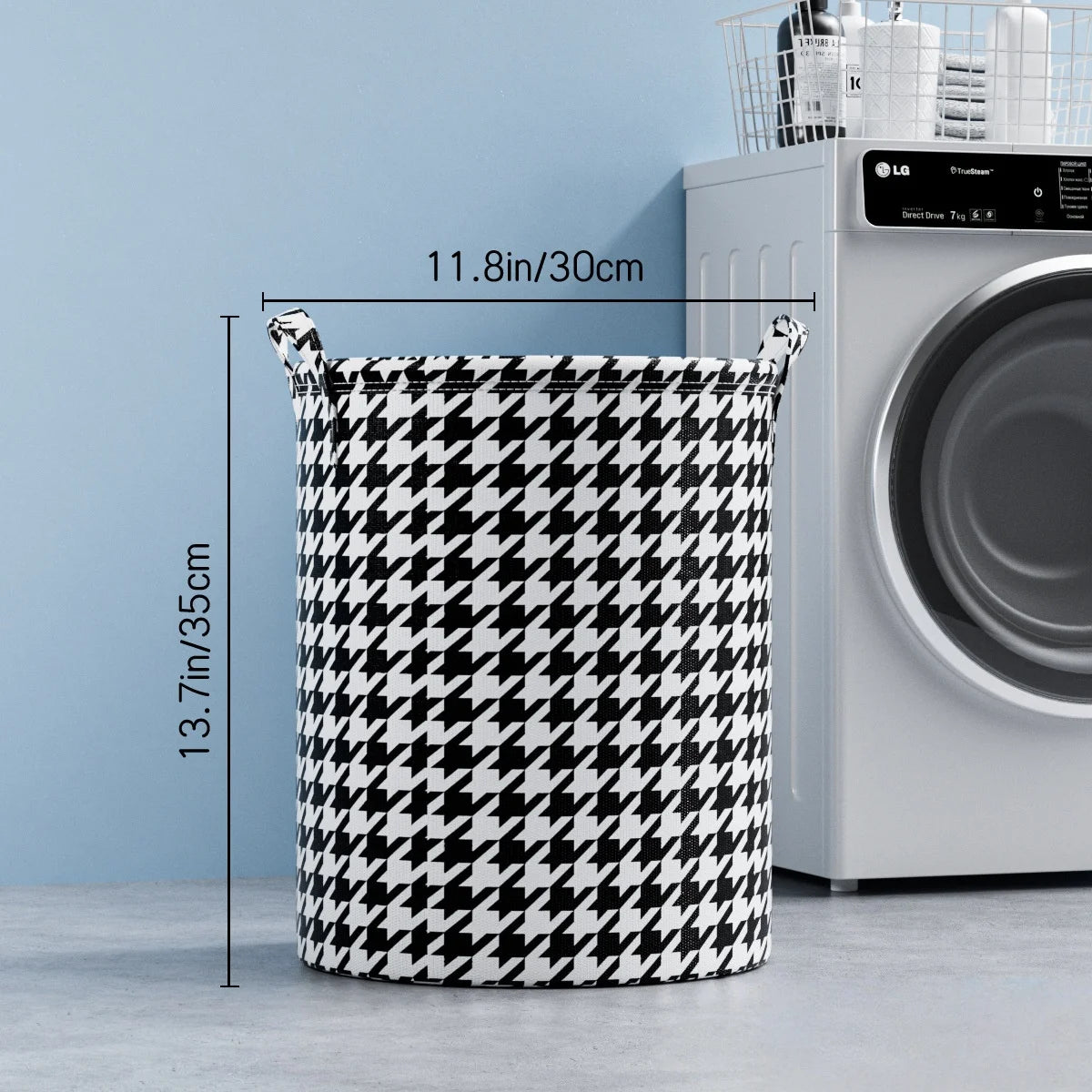 Haundry Thickened Tall Laundry Basket with Handle, Large Collapsible round Laundry Hamper Bin Laundry Bag for Clothes Storage