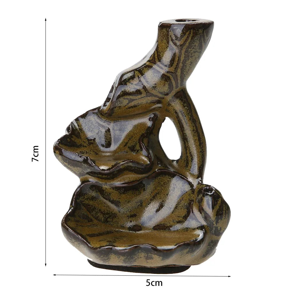 Backflow Incense Burner Censer Waterfall Tower Incense Cone Ceramic Burner Fragrance Holder Sandalwood Aromatherapy Home Decor