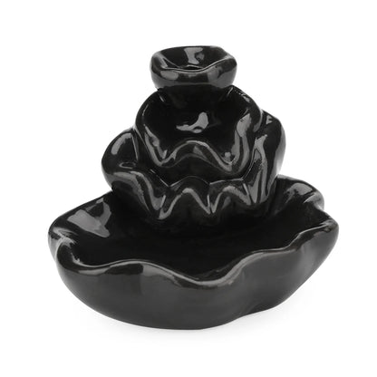 Backflow Incense Burner Censer Waterfall Tower Incense Cone Ceramic Burner Fragrance Holder Sandalwood Aromatherapy Home Decor