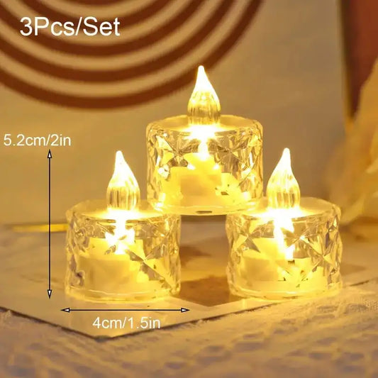Crystal Flameless Candle Light Flameless LED Crystal Candle Light Clear Shell Crystal Candle Light Ornament