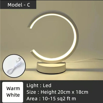 20CM LED Simple Circular Ring Table Lamp Bedroom Bedside Living Room Restaurant Hotel Decorative Lamp Dimmable round Night Light