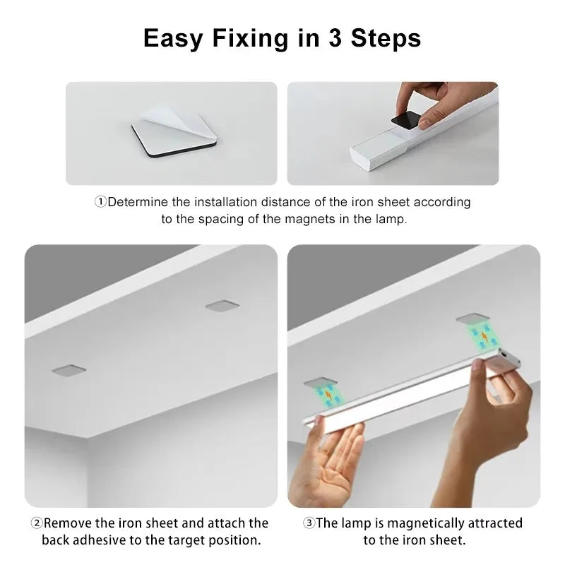 LED Closet Lights Motion Sensor Lamp Wireless Rechargeable Cabinet Night Light for Kitchen Bedroom Wardrobe Sensor Night Lamp