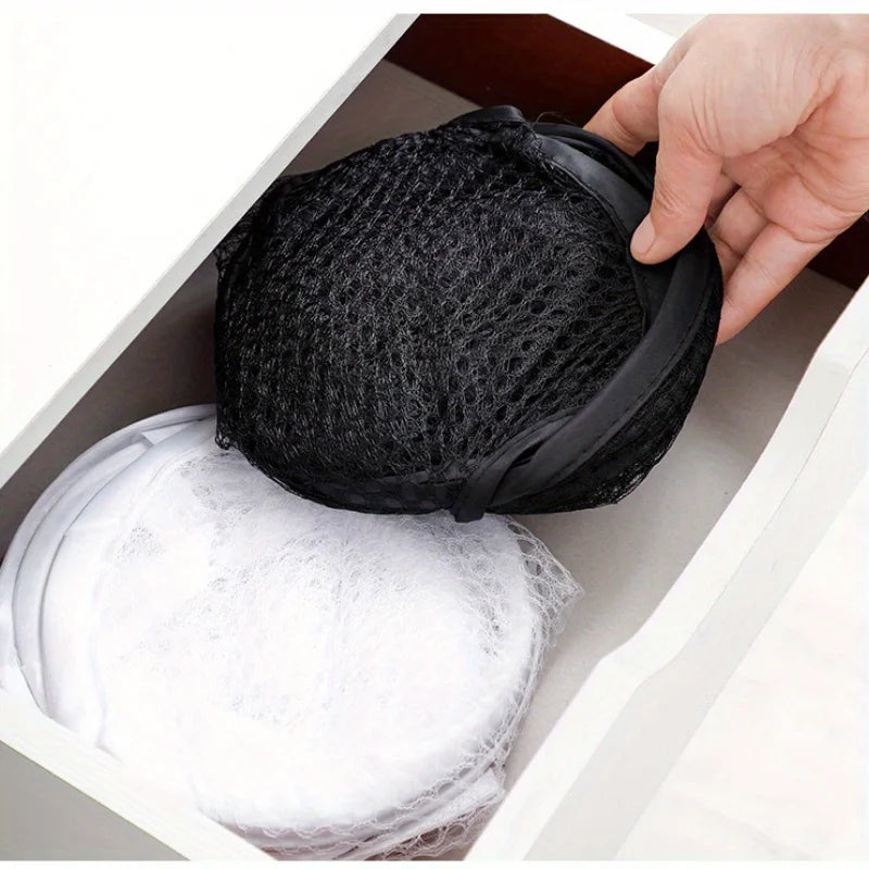 Foldable Mesh Laundry Basket Collapsible Hamper for Dirty Clothes Storage Space Saving Portable Bag Home Bathroom Organizer