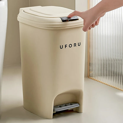 10L Luxury Large Capacity Trash Organizer Bins for Living Room Kitchen and Bathroom with Lid Creative Foot/Push Type