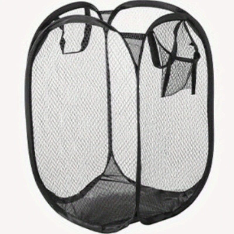 Foldable Mesh Laundry Basket Collapsible Hamper for Dirty Clothes Storage Space Saving Portable Bag Home Bathroom Organizer