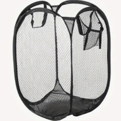 Foldable Mesh Laundry Basket Collapsible Hamper for Dirty Clothes Storage Space Saving Portable Bag Home Bathroom Organizer