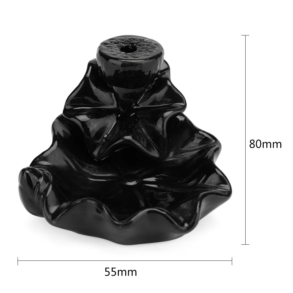 Backflow Incense Burner Censer Waterfall Tower Incense Cone Ceramic Burner Fragrance Holder Sandalwood Aromatherapy Home Decor