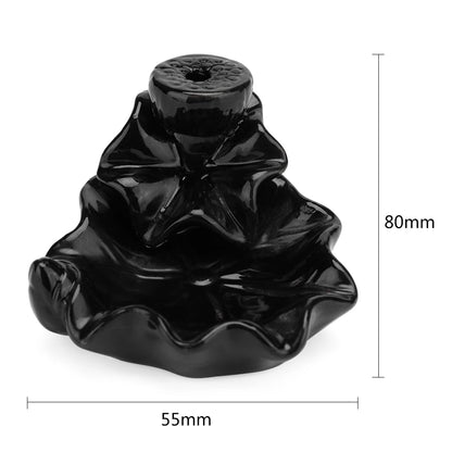 Backflow Incense Burner Censer Waterfall Tower Incense Cone Ceramic Burner Fragrance Holder Sandalwood Aromatherapy Home Decor