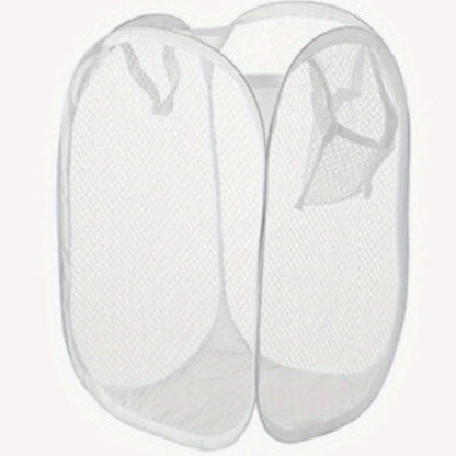 Foldable Mesh Laundry Basket Collapsible Hamper for Dirty Clothes Storage Space Saving Portable Bag Home Bathroom Organizer