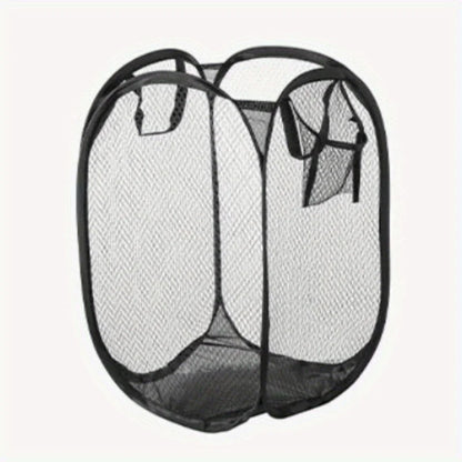 Foldable Mesh Laundry Basket Collapsible Hamper for Dirty Clothes Storage Space Saving Portable Bag Home Bathroom Organizer
