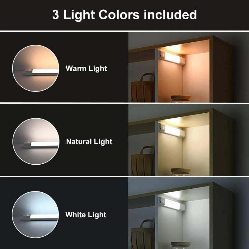LED Closet Lights Motion Sensor Lamp Wireless Rechargeable Cabinet Night Light for Kitchen Bedroom Wardrobe Sensor Night Lamp