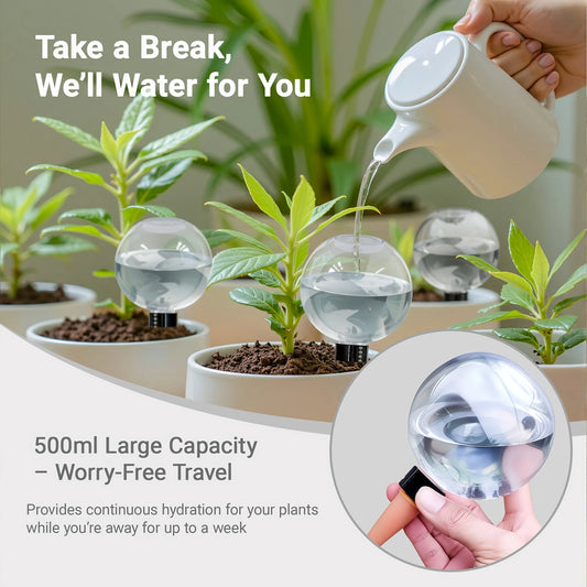 1/4Pcs Plant Watering Globes 500Ml Home Drip Balls Long-Lasting Hydration Tool for Green Plants