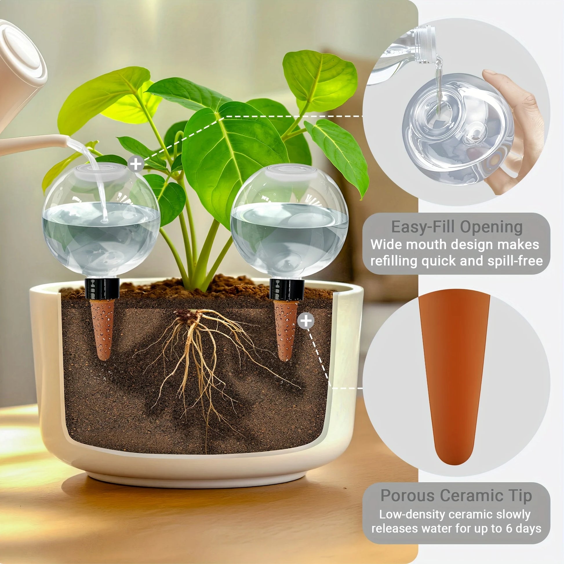 1/4Pcs Plant Watering Globes 500Ml Home Drip Balls Long-Lasting Hydration Tool for Green Plants