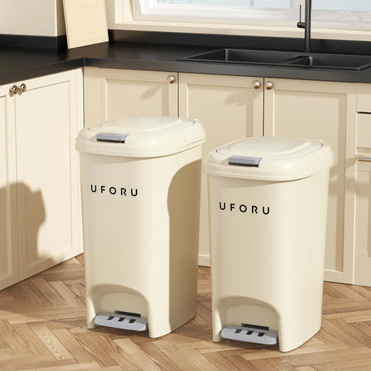 10L Luxury Large Capacity Trash Organizer Bins for Living Room Kitchen and Bathroom with Lid Creative Foot/Push Type