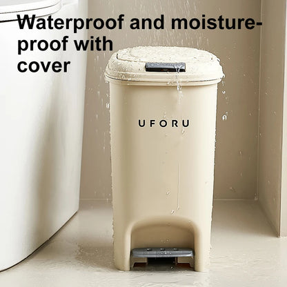 10L Luxury Large Capacity Trash Organizer Bins for Living Room Kitchen and Bathroom with Lid Creative Foot/Push Type