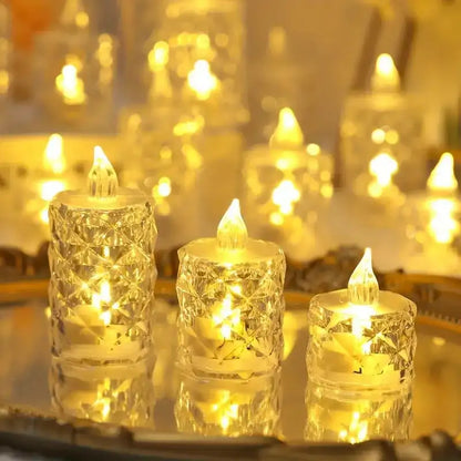 Crystal Flameless Candle Light Flameless LED Crystal Candle Light Clear Shell Crystal Candle Light Ornament