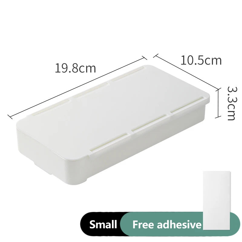 Hidden Storage Box in Table Self Stick Table Storage Drawer Organizer Box Home Office Pencil Tray under Desk Storage Drawer