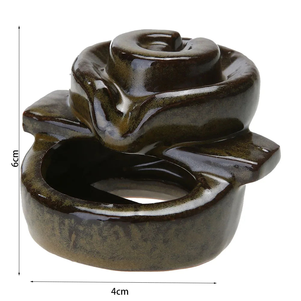 Backflow Incense Burner Censer Waterfall Tower Incense Cone Ceramic Burner Fragrance Holder Sandalwood Aromatherapy Home Decor