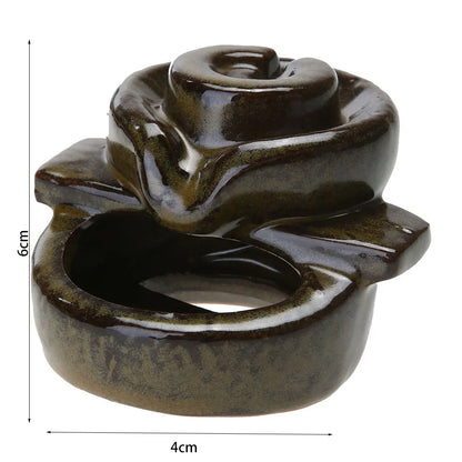 Backflow Incense Burner Censer Waterfall Tower Incense Cone Ceramic Burner Fragrance Holder Sandalwood Aromatherapy Home Decor