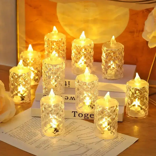 Crystal Flameless Candle Light Flameless LED Crystal Candle Light Clear Shell Crystal Candle Light Ornament