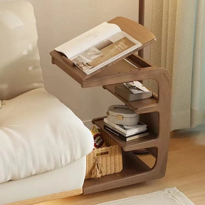 Solid Wood Sofa Side Several Movable Living Room with Wheel Side Cabinet Bedside Shelf Simple Household Coffee Small Table