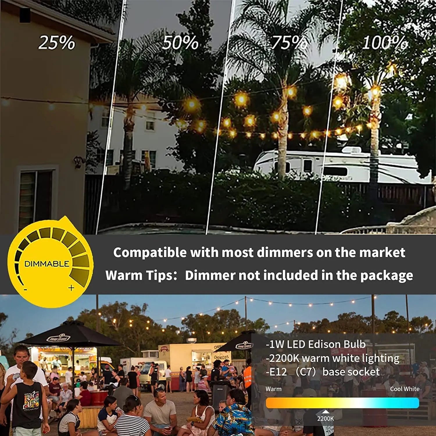 ST38 LED String Lights 10M 15M 20M Waterproof Patio Light Outdoor LED Fairy Light Wedding Decoration for Garden Cafe Backya