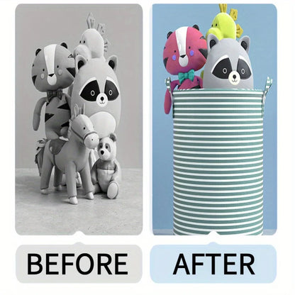 Haundry Thickened Tall Laundry Basket with Handle, Large Collapsible round Laundry Hamper Bin Laundry Bag for Clothes Storage