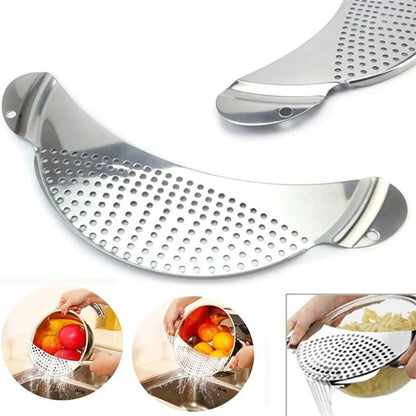 Pot Strainer Pan Drainer for Home Kitchen Easy Draining Pot Strainer Stainless Steel Pasta Spaghetti Practical Draining Tool