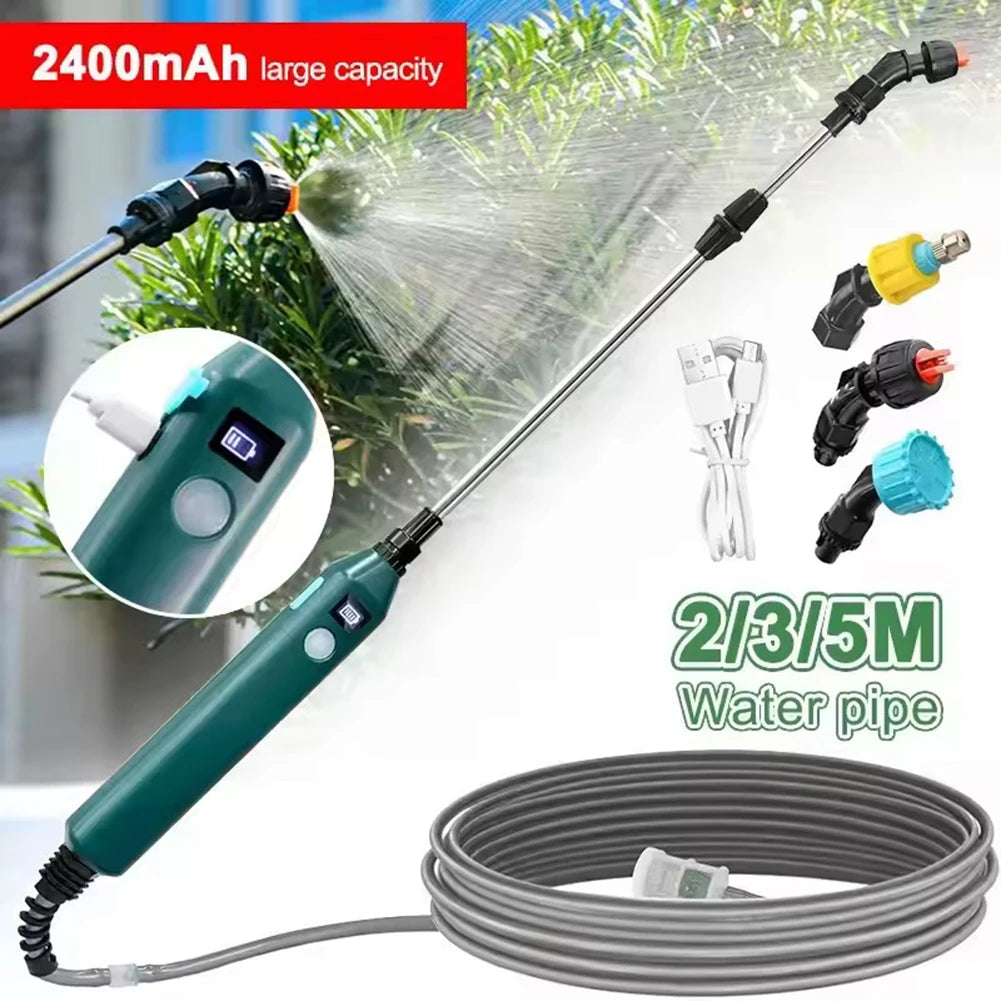 Electric Sprayer Telescopic Wand Rechargeable Portable Spray Wand Electric Watering Handle Irrigation Tool for Lawn and Garden