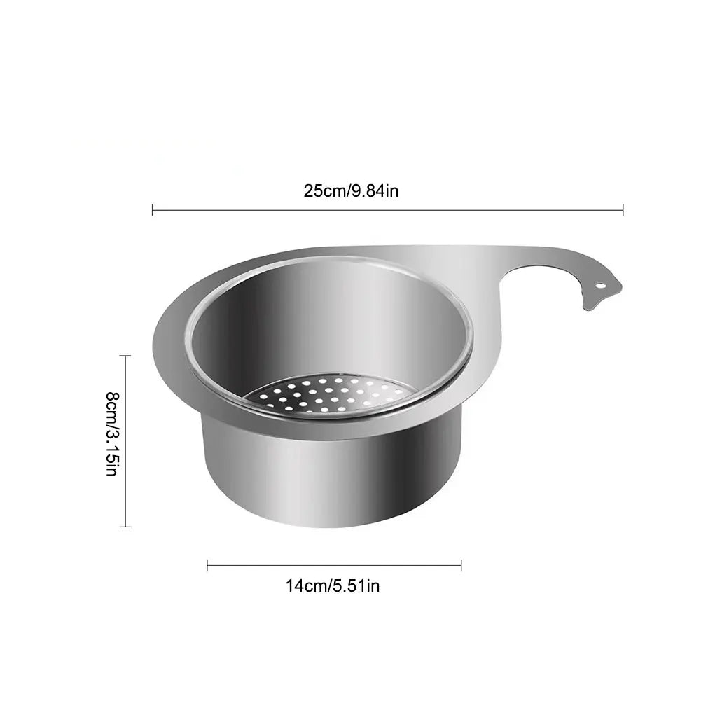 1/2 PCS Multi-Functional Swan Drain Basket Kitchen Sink Strainer Stainless Steel Sink Drain Filterhanging Filter Basket for Sink