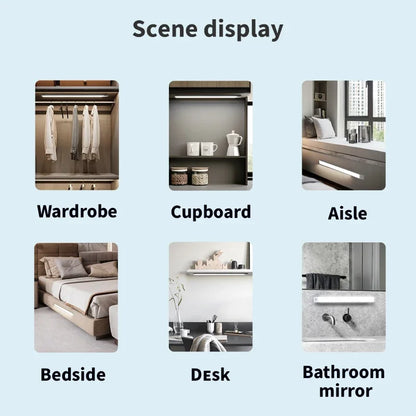 LED Ultra Thin under Cabinet Lights Motion Sensor Night Light Wireless Rechargeable 3 Color Lamp Kitchen Closet Cabinet Lighting