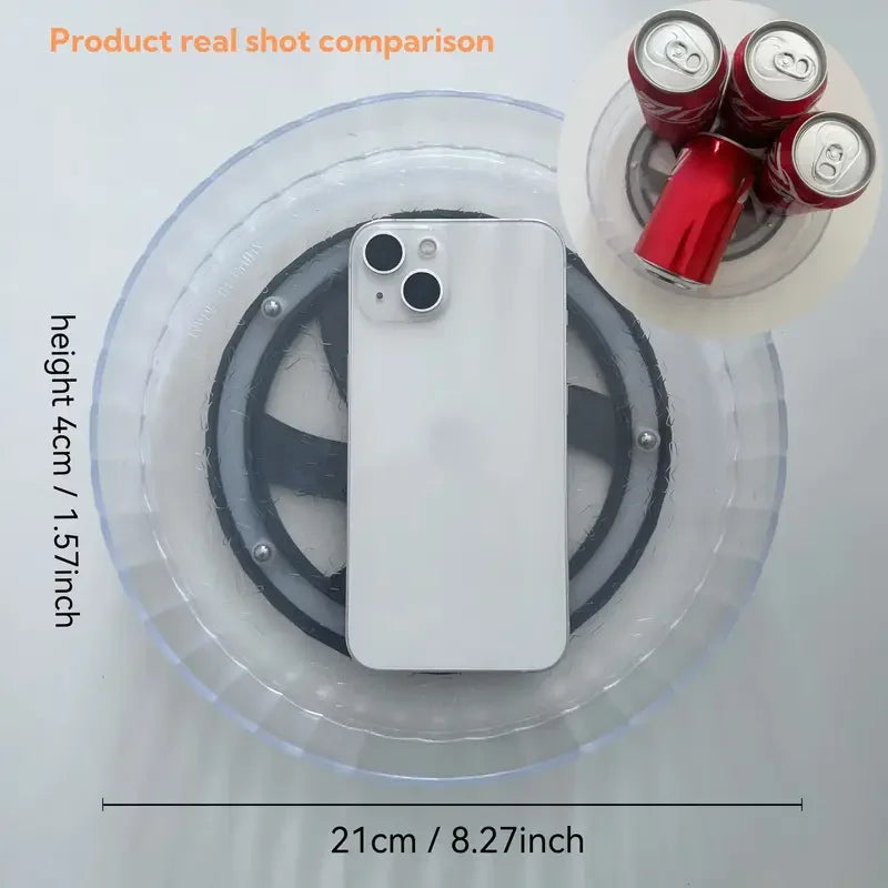 360°Rotating Tray Spice Rack Pantry Cabinet Turntable with Base Storage Bin Kitchen Organizer for Seasoning Cosmetic Storage Box