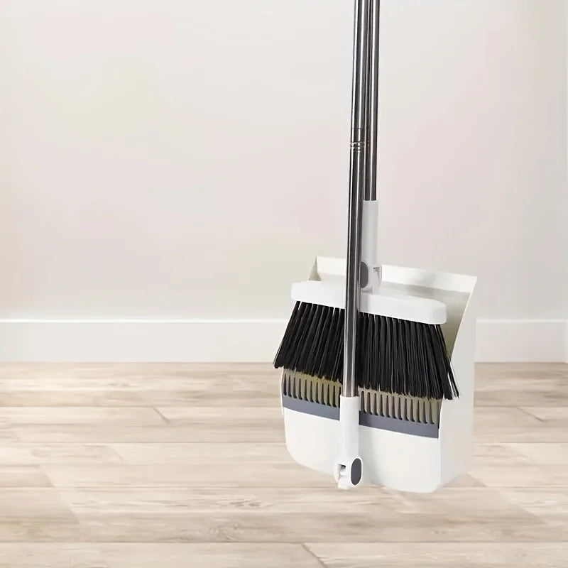 1 Set Household Broom and Dustpan Set Durable Sweeping Broom and Dustpan with Long Handle for Home Office School Dorm