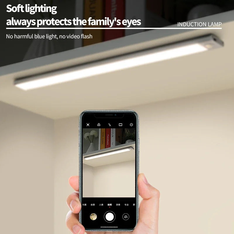 LED Ultra Thin under Cabinet Lights Motion Sensor Night Light Wireless Rechargeable 3 Color Lamp Kitchen Closet Cabinet Lighting