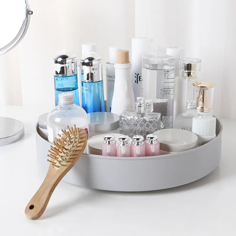 1Pc 360 Degree Rotating Cabinet Organizer Kitchen Bathroom Cosmetic Turntable Storage Tray Non-Slip Spice round Rack Plate
