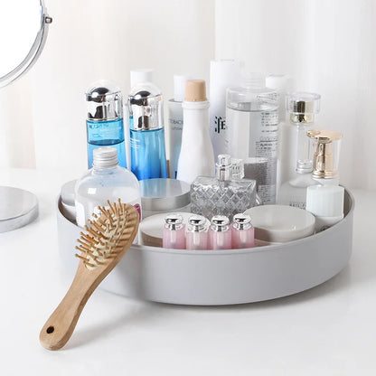 1Pc 360 Degree Rotating Cabinet Organizer Kitchen Bathroom Cosmetic Turntable Storage Tray Non-Slip Spice round Rack Plate